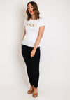 Serafina Collection Vogue Button Neck T-Shirt, White