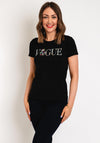 Serafina Collection Vogue Diamante Logo T-Shirt, Black