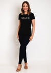 Serafina Collection Vogue Diamante Logo T-Shirt, Black
