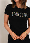 Serafina Collection Vogue Diamante Logo T-Shirt, Black