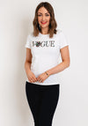 Serafina Collection Vogue Diamante Logo T-Shirt, White