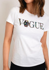 Serafina Collection Vogue Diamante Logo T-Shirt, White