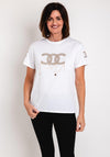 Serafina Collection Rhinestone Chain Detail T-Shirt, White