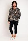 Serafina Collection Animal Print Bomber Jacket, Black