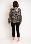 Serafina Collection Animal Print Bomber Jacket, Black