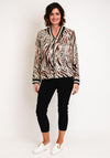 Serafina Collection Animal Print Bomber Jacket, Ecru