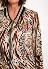 Serafina Collection Animal Print Bomber Jacket, Ecru