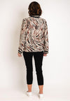 Serafina Collection Animal Print Bomber Jacket, Ecru