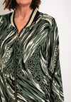 Serafina Collection Animal Print Bomber Jacket, Green