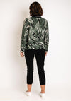 Serafina Collection Animal Print Bomber Jacket, Green