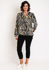 Serafina Collection Animal Print Bomber Jacket, Black