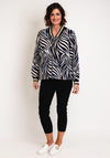 Serafina Collection Animal Print Bomber Jacket, Navy