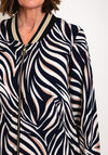Serafina Collection Animal Print Bomber Jacket, Navy