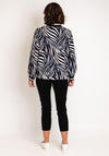 Serafina Collection Animal Print Bomber Jacket, Navy