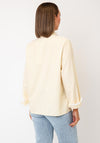 Serafina Collection Striped Frill Neck Blouse, Lemon