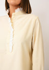 Serafina Collection Striped Frill Neck Blouse, Lemon