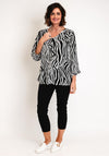 Serafina Collection Animal Print Blouse, Black