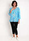Serafina Collection Animal Print Blouse, Blue