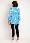 Serafina Collection Animal Print Blouse, Blue
