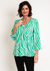 Serafina Collection Animal Print Blouse, Green