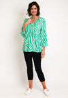 Serafina Collection Animal Print Blouse, Green