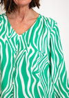 Serafina Collection Animal Print Blouse, Green