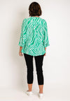 Serafina Collection Animal Print Blouse, Green