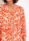 Serafina Collection Curve Abstract Print Blouse, Orange