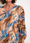Serafina Collection Chiffon Print Blouse, Blue
