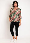 Serafina Collection Chiffon Print Blouse, Green