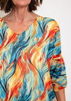 Serafina Collection Chiffon Print Blouse, Orange