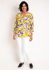 Serafina Collection Curve Floral Print Blouse, Yellow