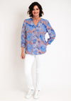 Serafina Collection Curve Ditsy Flower Print Blouse, Blue