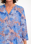 Serafina Collection Curve Ditsy Flower Print Blouse, Blue