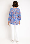 Serafina Collection Curve Ditsy Flower Print Blouse, Blue