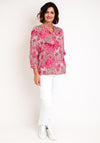 Serafina Collection Curve Ditsy Flower Print Blouse, Pink