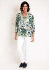 Serafina Collection Curve Graphic Flower Print Blouse, Green