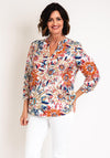 Serafina Collection Curve Ditsy Flower Print Blouse, Rust
