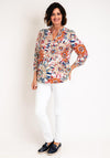 Serafina Collection Curve Ditsy Flower Print Blouse, Rust