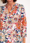 Serafina Collection Curve Ditsy Flower Print Blouse, Rust