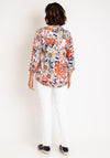 Serafina Collection Curve Ditsy Flower Print Blouse, Rust