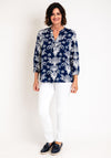 Serafina Collection Curve Vintage Floral Print Blouse, Navy