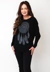 Serafina Collection One Size Dreamcatcher Knit Jumper, Black