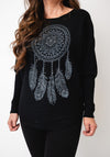 Serafina Collection One Size Dreamcatcher Knit Jumper, Black