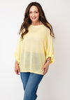 Serafina One Size Frill Sleeve Knit Jumper, Lemon