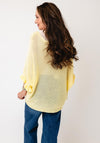 Serafina One Size Frill Sleeve Knit Jumper, Lemon