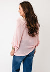 Serafina One Size Frill Sleeve Knit Jumper, Pink