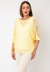 Serafina Knitted with Embellished Button Detail Sweater, Lemon