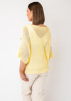 Serafina Knitted with Embellished Button Detail Sweater, Lemon