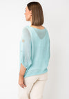 Serafina Knitted with Embellished Button Detail Sweater, Mint